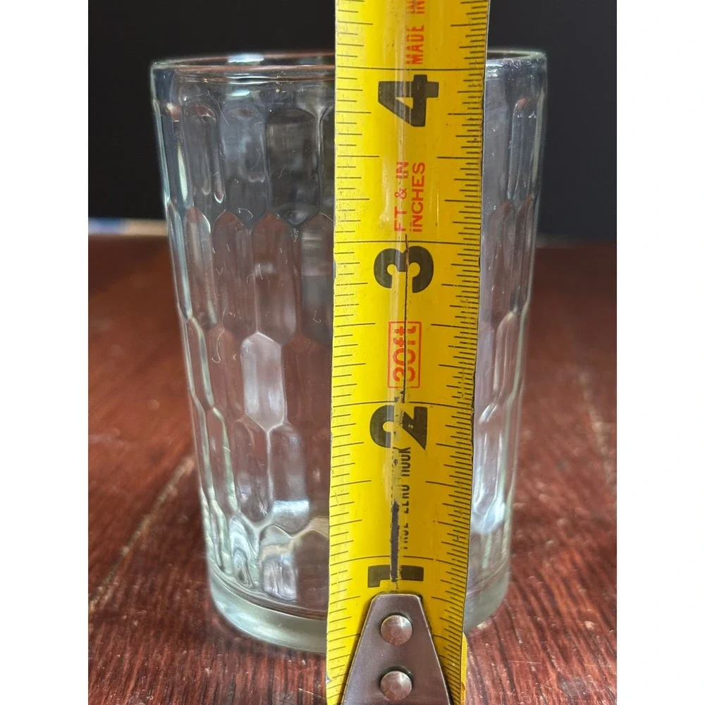 Vintage Clear Optic Honeycomb Juice Glass Set of 2 Small Tumblers